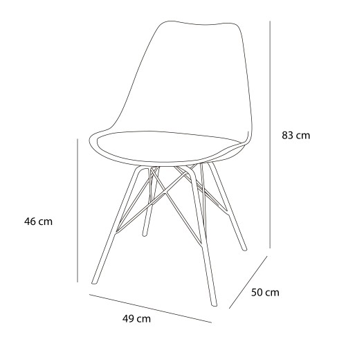 PACK 4 SILLAS  TOWER MÉTAL GRISES