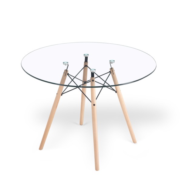 MESA REDONDA TOWER GLASS 100 CM - Mesas de Cristal 