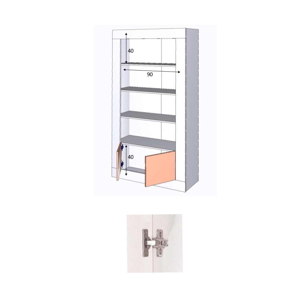 ESTANTERIA NEVA CON 2 PUERTAS - Estanterías y Vitrinas 