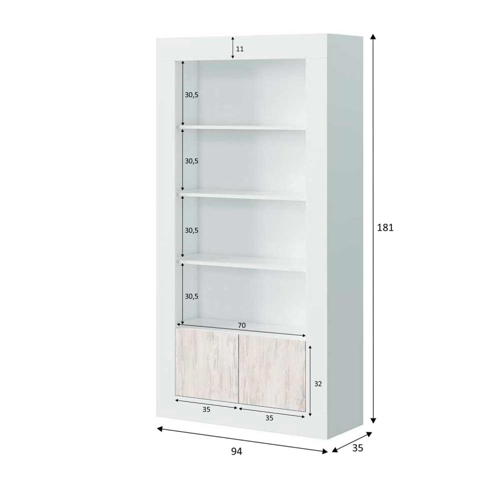 ESTANTERIA NEVA CON 2 PUERTAS - Estanterías y Vitrinas 