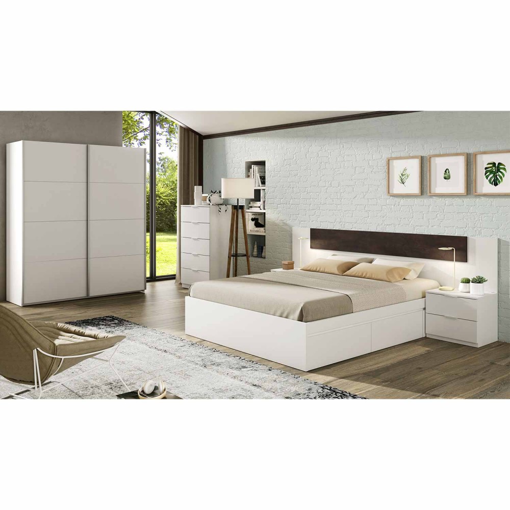 CAMA BLANCO ARTIK 150CM CON 4 CAJONES - Dormitorios 
