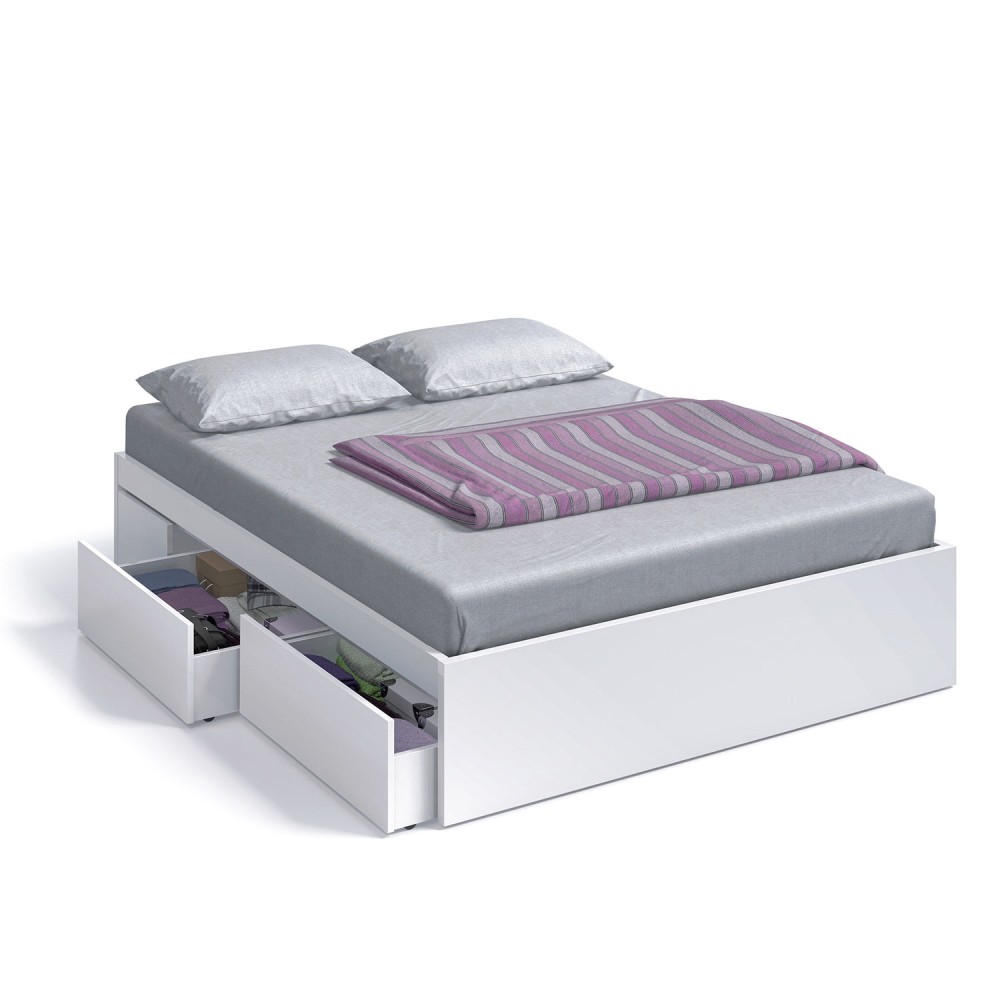 CAMA BLANCO ARTIK 150CM CON 4 CAJONES - Dormitorios 