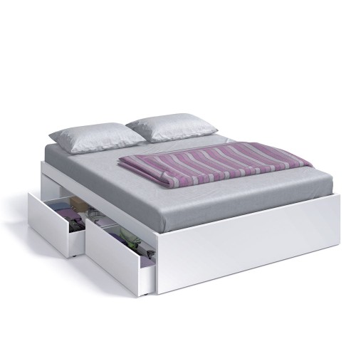 CAMA BLANCO ARTIK 150CM CON 4 CAJONES - Dormitorios 