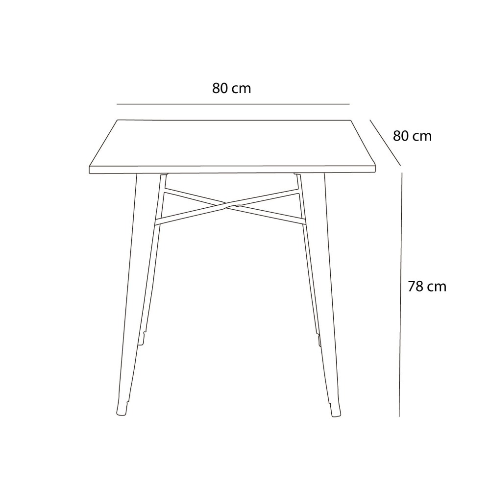 MESA LANK DARK WOOD BLANCA 80x80 CM - Mesas de Comedor 