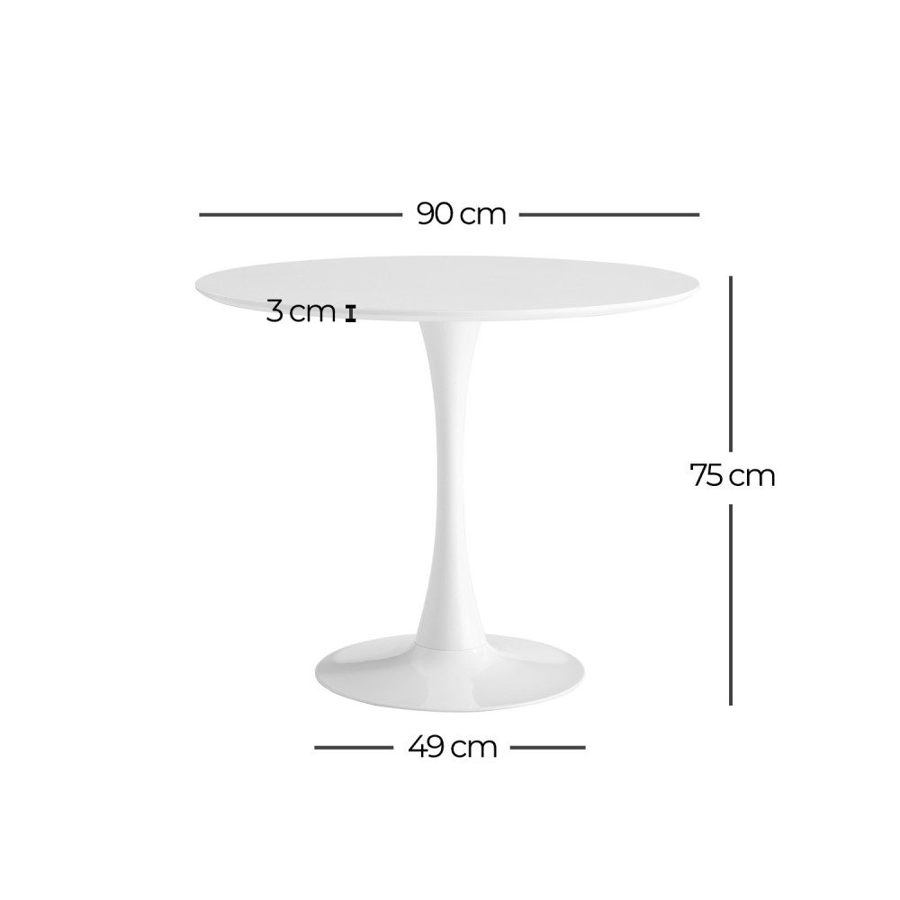 MESA REDONDA IBIZA WHITE Ø90 CM - Mesas de Comedor 