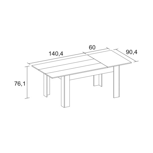 MESA COMEDOR EXTENSIBLE BASS 140x90 CM