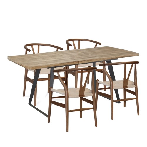 PACK 4 SILLAS WISHGREY MAHOGANY + MESA BRECKER