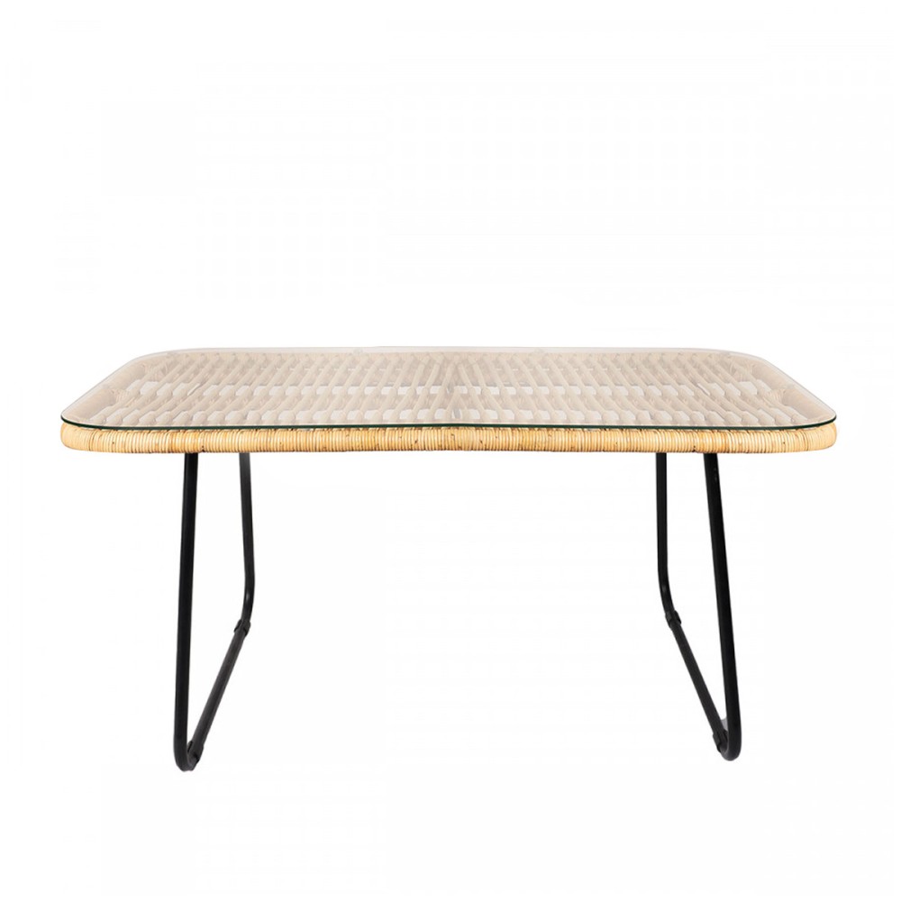 MESA DE CENTRO RAFFLES EN RATAN DE 90 CM