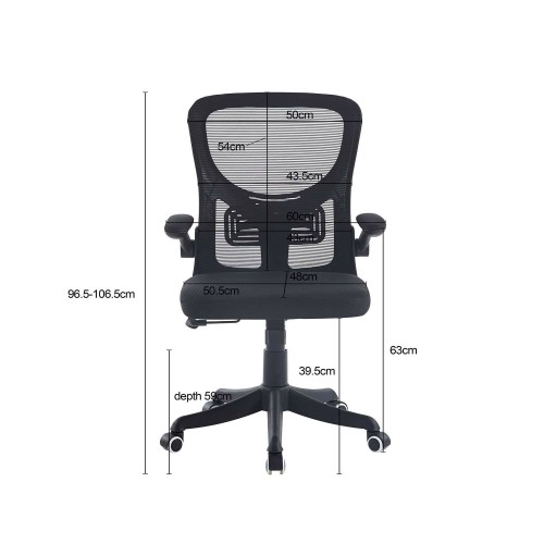 SILLA DE ESCRITORIO CON RUEDAS STUDIO NEGRA - Sillas Escritorio Juvenil 
