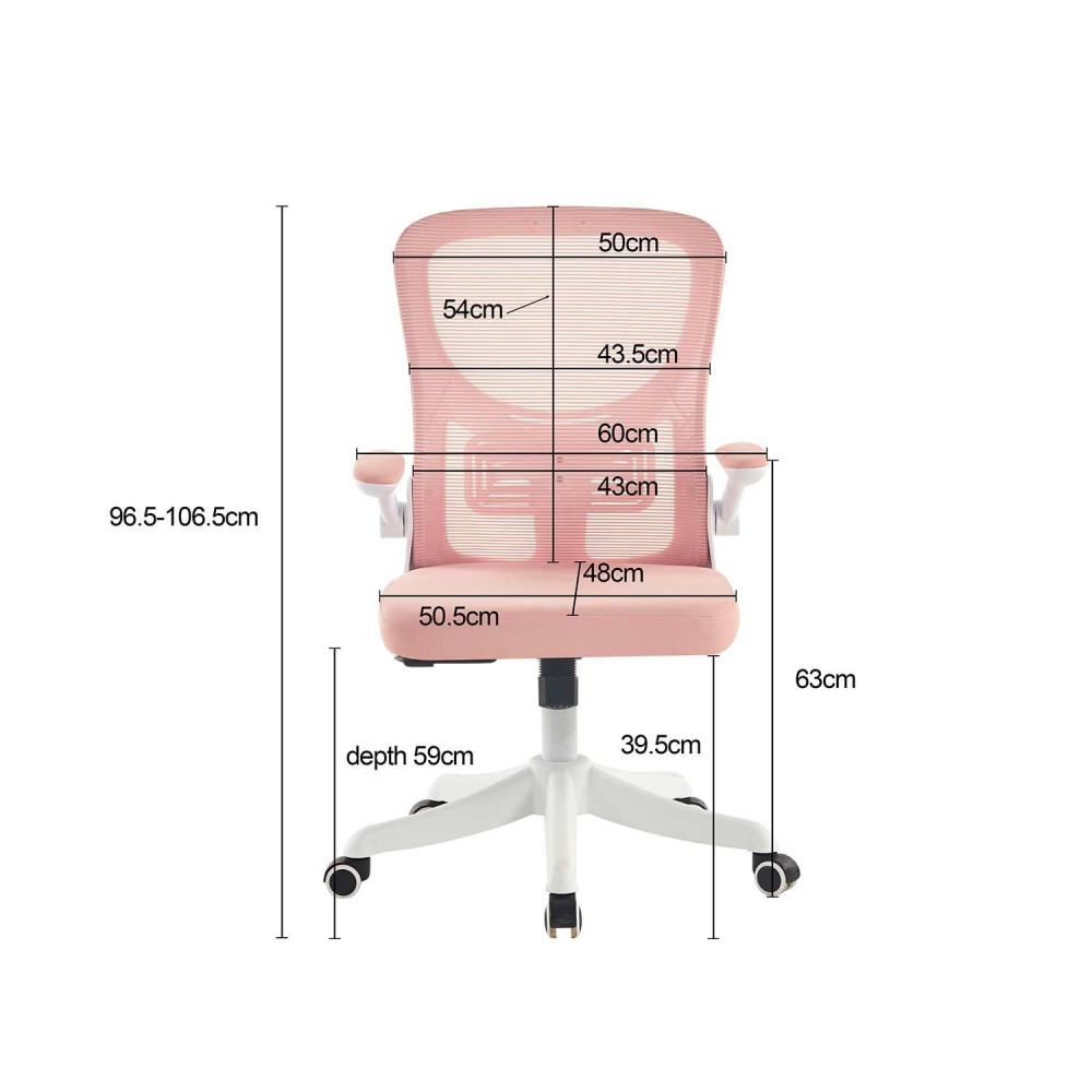 SILLA DE ESCRITORIO CON RUEDAS STUDIO ROSA - Sillas Escritorio Juvenil 
