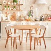PACK DE MESA REDONDA ZIRA WOOD DE 106 CM Y 4 SILLAS TIGA
