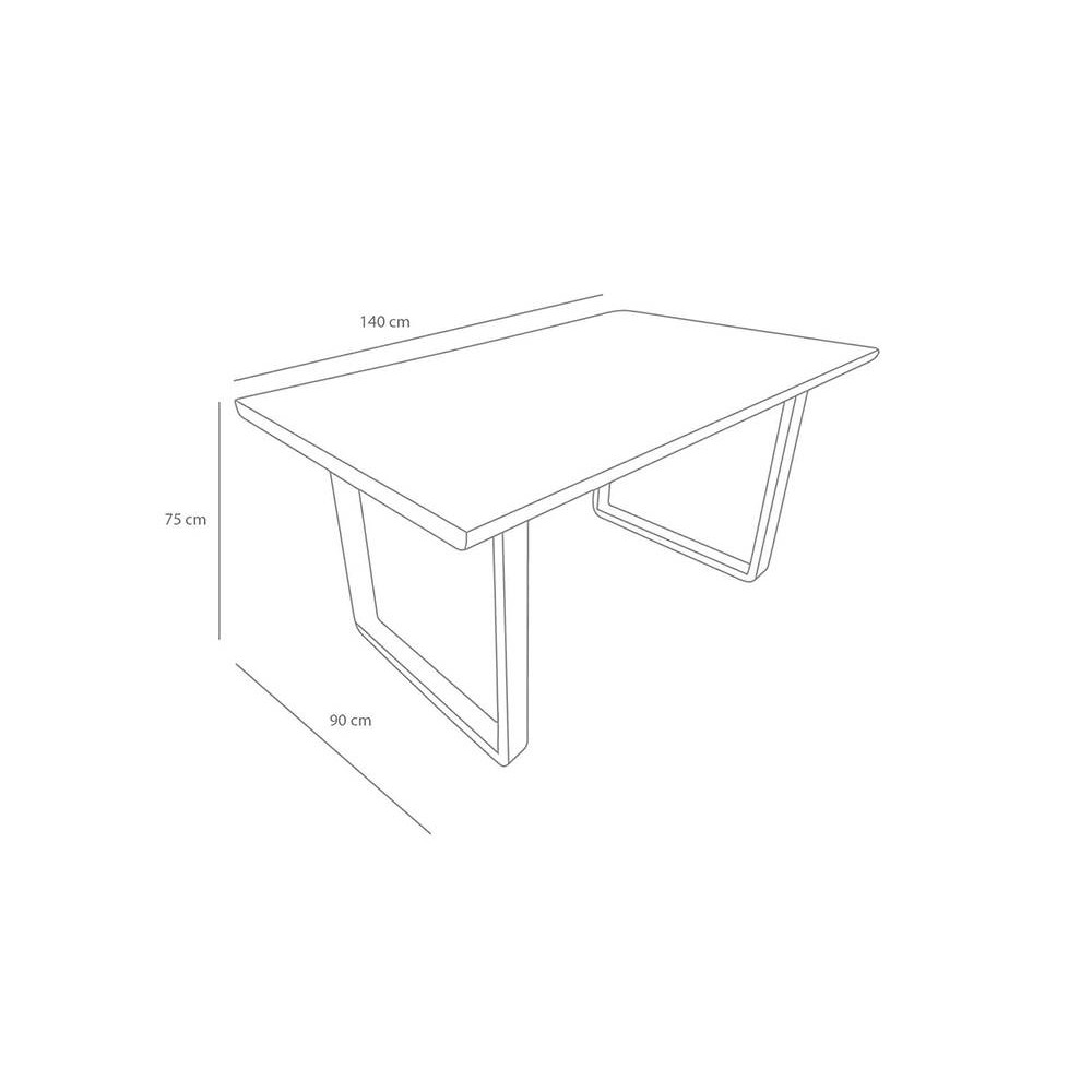 MESA DE COMEDOR ROSS NATURE BLACK - Mesas Rectangulares 