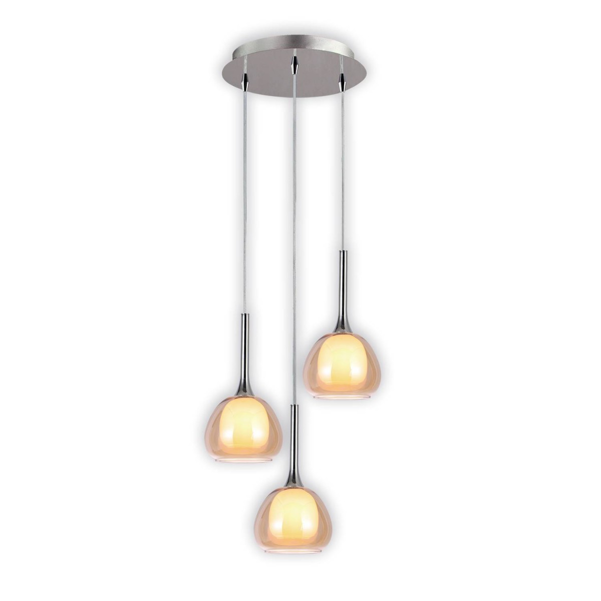 APOLANA LÁMPARA COLGANTE 3 LUCES ÁMBAR