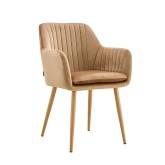 Sillón nórdico terciopelo arena Berta | Venta de Muebles Online