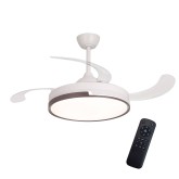 Ventilador de techo Penny con 4 palas plegables, luz LED de 48W de alta potencia