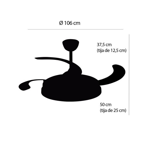 Ventilador 4 palas plegables LED 48W Harper | Venta de Muebles Online