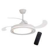 Ventilador Bakar con 4 palas plegables y luz LED 48W para estancias amplias