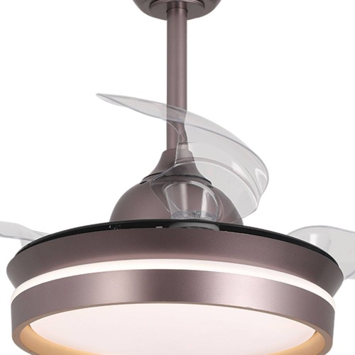 Ventilador índigo Tyrion 4 palas plegables LED 24W | Venta de Muebles Online