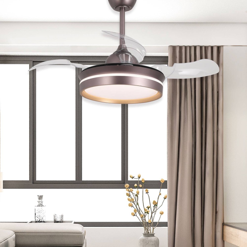 Ventilador índigo Tyrion 4 palas plegables LED 24W | Venta de Muebles Online