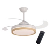 Ventilador Argus con 4 palas plegables y luz LED 38W, eficiente y silencioso