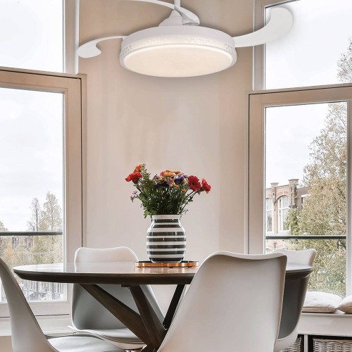 Ventilador 4 palas plegables LED 48W Klaas | Venta de Muebles Online