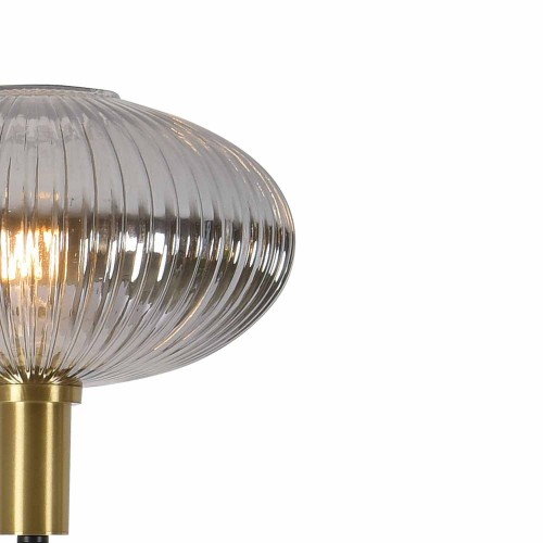 Lámpara de pie Oval fumé para salones y salas de estar