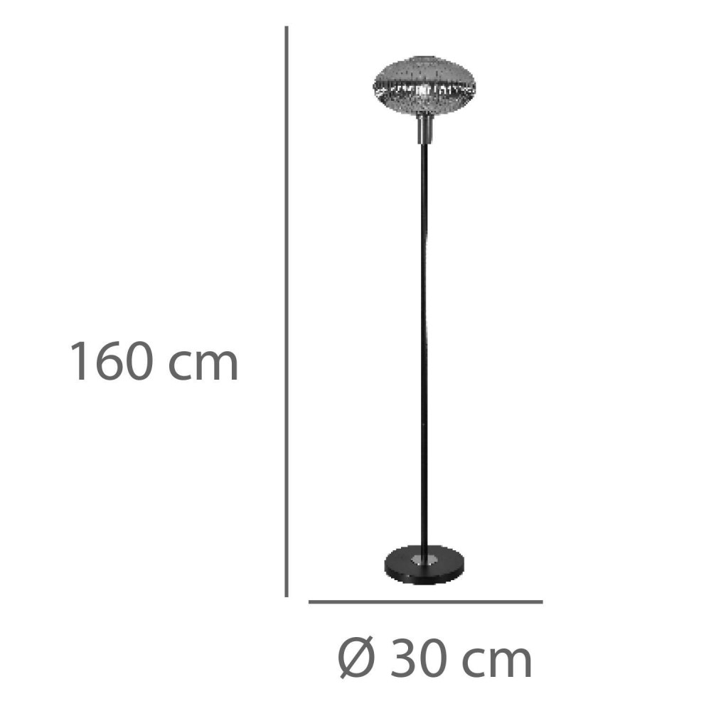 Lámpara de pie Oval fumé. Medidas