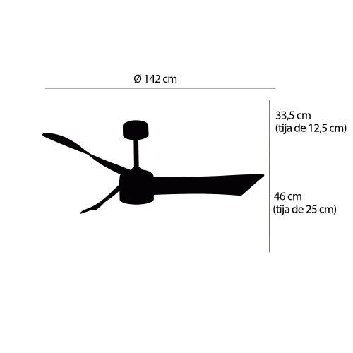 VENTILADOR LED 18W 3 PALAS SIROCCO COLOR MADERA