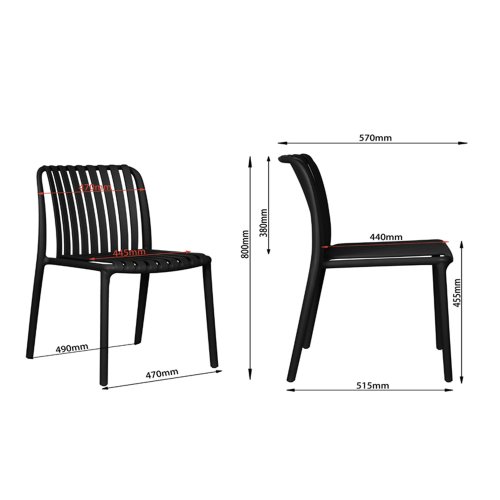 Silla Moderna Negra para Exterior e Interior | Diseño y Comodidad