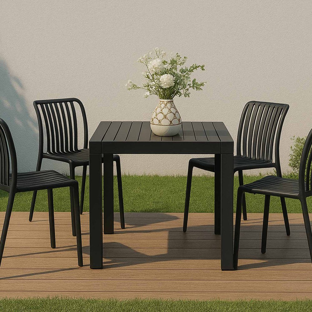 Silla Moderna Negra para Exterior e Interior | Diseño y Comodidad