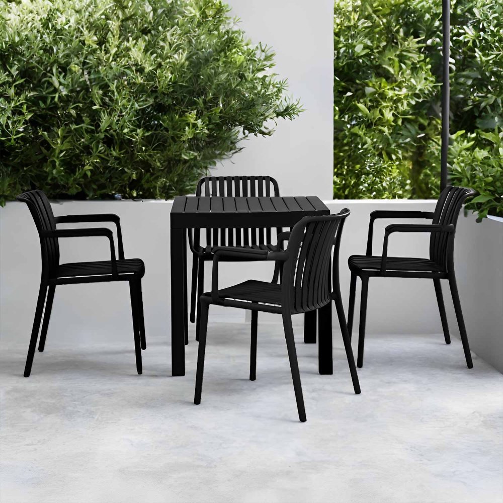 Silla Negra Maracay Reposabrazos - Estilo y Durabilidad - UKUKHOME.com