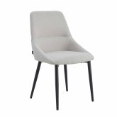 Silla Marston en gris y negro, diseño moderno bicolor con patas negras