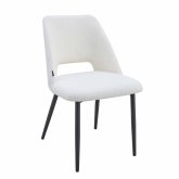 Silla Nanna Black en blanco, diseño minimalista con estructura negra y asiento blanco