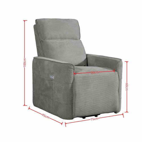 Sillón Relax Eléctrico Power Lift Gris - Comodidad Asistida UKUKHOME