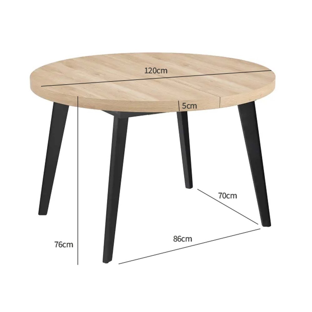 Mesa de comedor redonda extensible Luna madera | Ukukhome