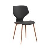 Silla Vora tapizada en tela gris antracita, diseño elegante y confortable