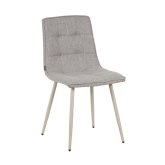 Silla Louise en gris oscuro con pata beige, elegante contraste de tonos neutros