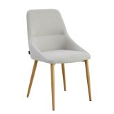 Silla Marston en gris y tono natural, diseño nórdico con patas de madera
