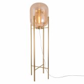 Lámpara de pie Aurora en dorado, diseño lujoso con pantalla ajustable brillante