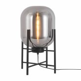 Lámpara de mesa Aurora en negro, diseño elegante con estructura metálica negra