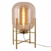 Lámpara de mesa Aurora en dorado, diseño glamuroso con base metálica dorada