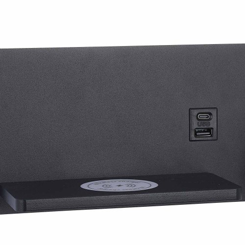 Aplique Led Negro con Carga Inalámbrica y Usb 30Cm Somni - Aplique led - UKUKHOME.com