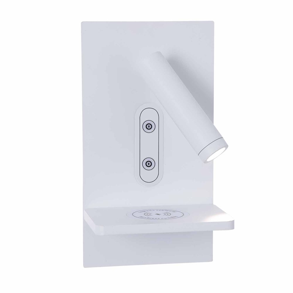 Aplique Led Táctil Blanco con Carga Inalámbrica 22Cm Eron - Aplique led - UKUKHOME.com