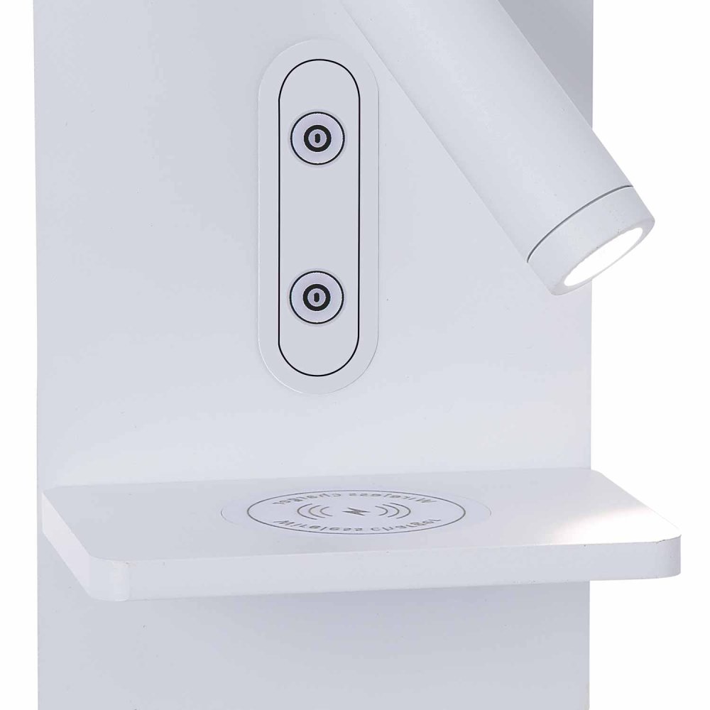 Aplique Led Táctil Blanco con Carga Inalámbrica 22Cm Eron - Aplique led - UKUKHOME.com