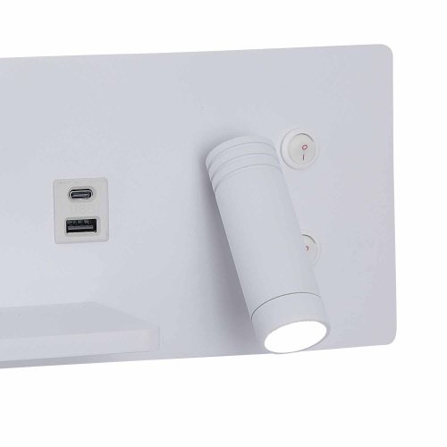 Aplique Led Blanco con Carga Inalámbrica y Usb 30Cm Somni - Aplique led - UKUKHOME.com