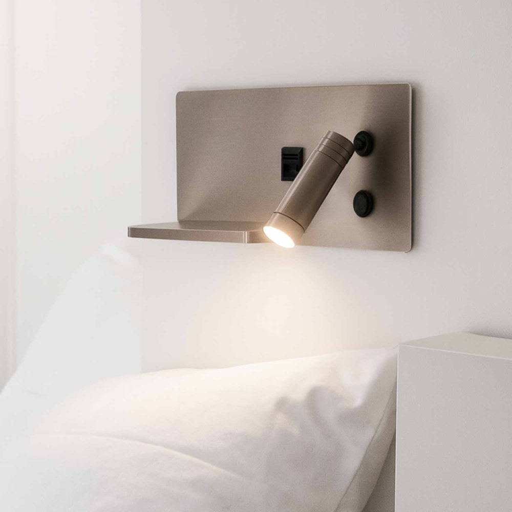 Aplique Led Níquel con Carga Inalámbrica y Usb 30Cm Somni - Aplique led - UKUKHOME.com