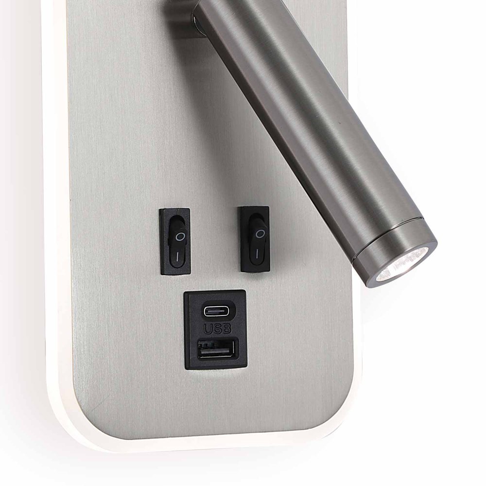 Aplique Led Níquel con Usb Tanik - Aplique led - UKUKHOME.com