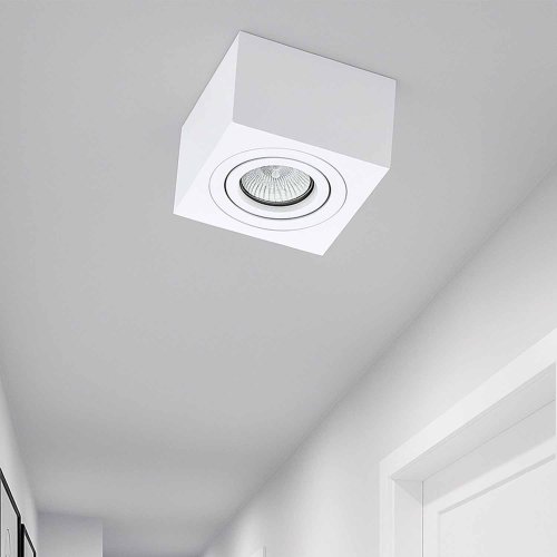 Foco de Superficie Cuadrado Orientable 9X9Cm color Blanco Linber - Foco led de superficie - UKUKHOME.com