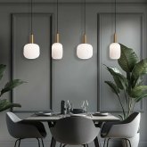 Lámpara de techo Bruma de 4 luces, plafón decorativo con cuatro bombillas
