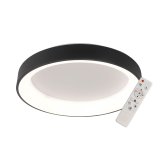 Plafón LED regulable Wesler negro 46W Ø45 cm, regulable con mando a distancia